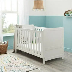 Babymore Caro Cot Bed - White Wash