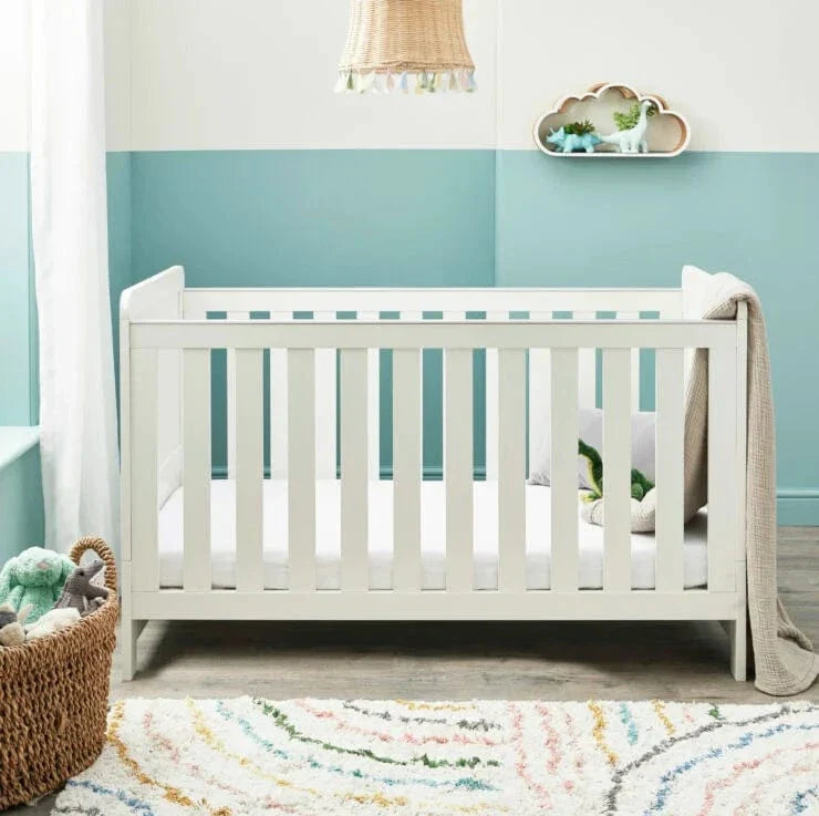 Babymore Caro Cot Bed - White Wash Babymore