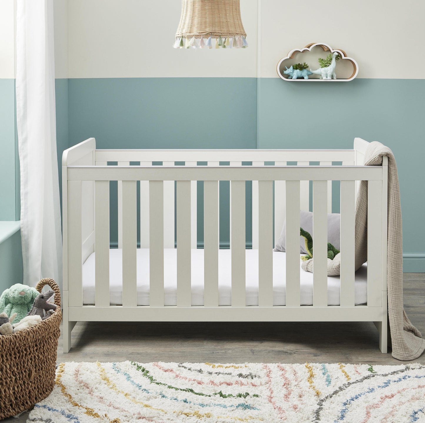 Babymore Caro Cot Bed - White Wash  Babymore   