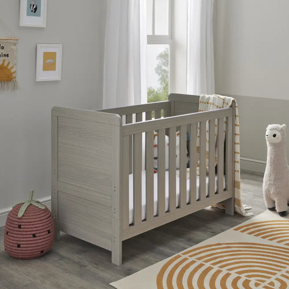 Babymore Caro Mini Cot Bed - Grey Wash  Babymore   