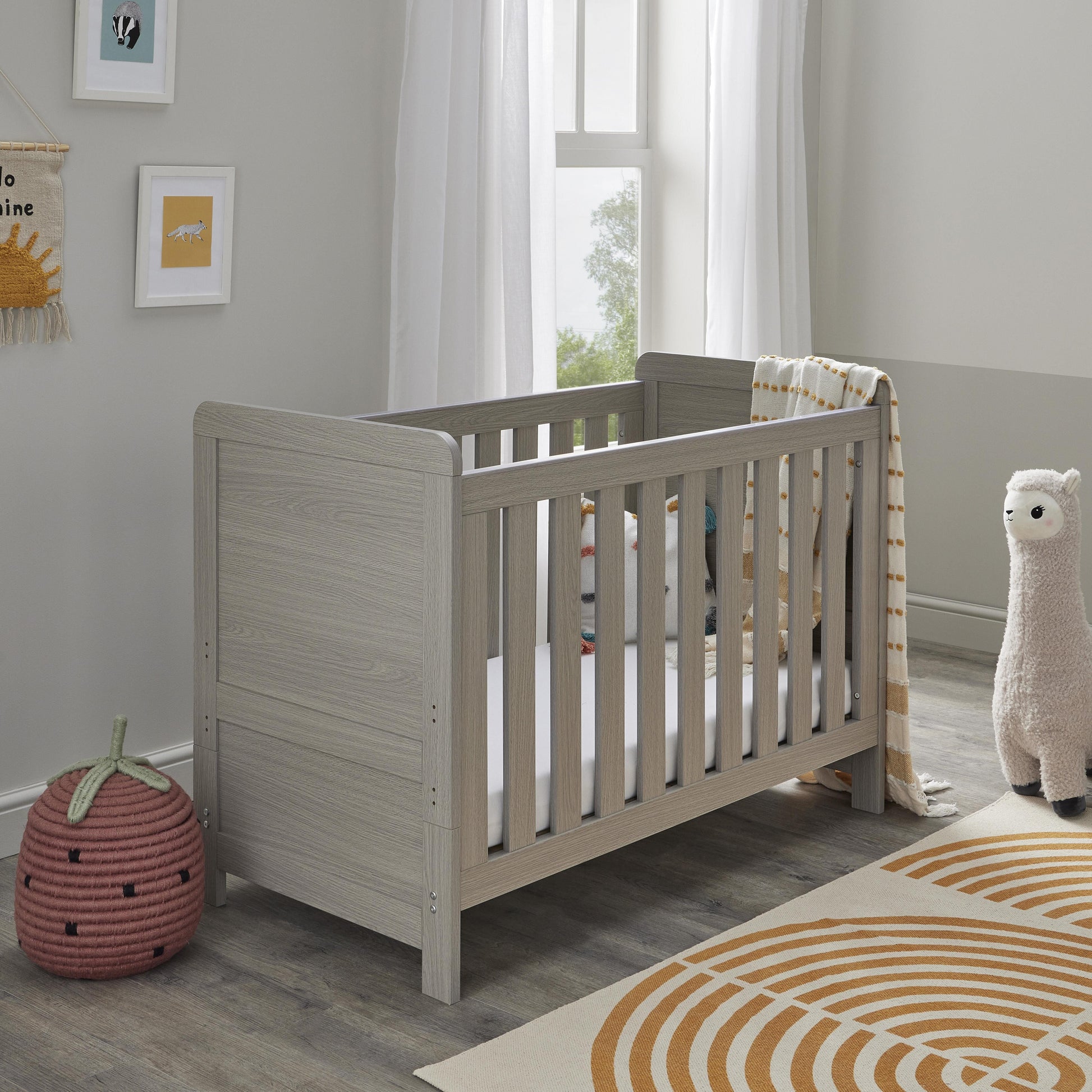 Babymore Caro Mini Cot Bed - Grey Wash  Babymore   