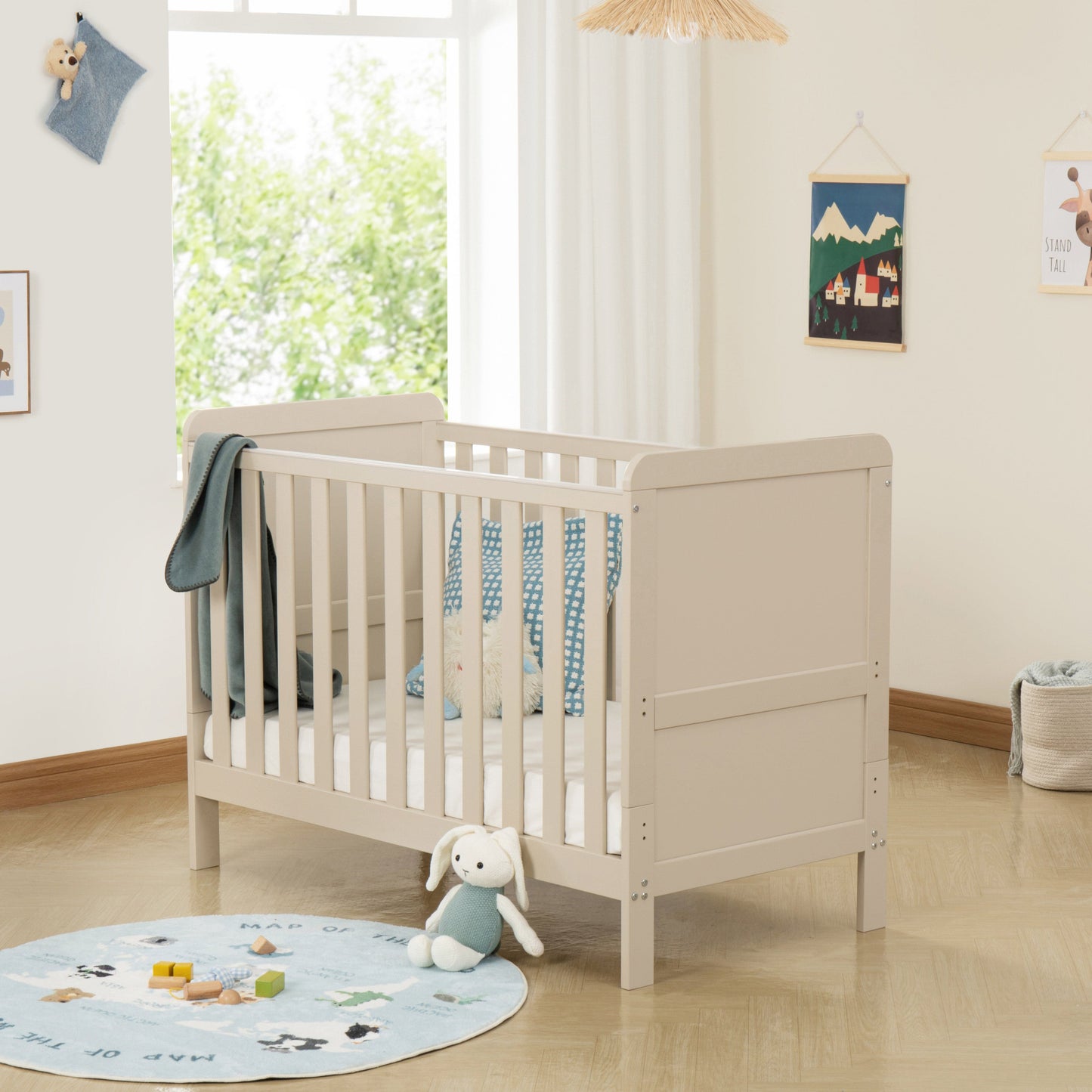 Babymore Caro Urban Mini Cot Bed - Cashmere General BabyMore