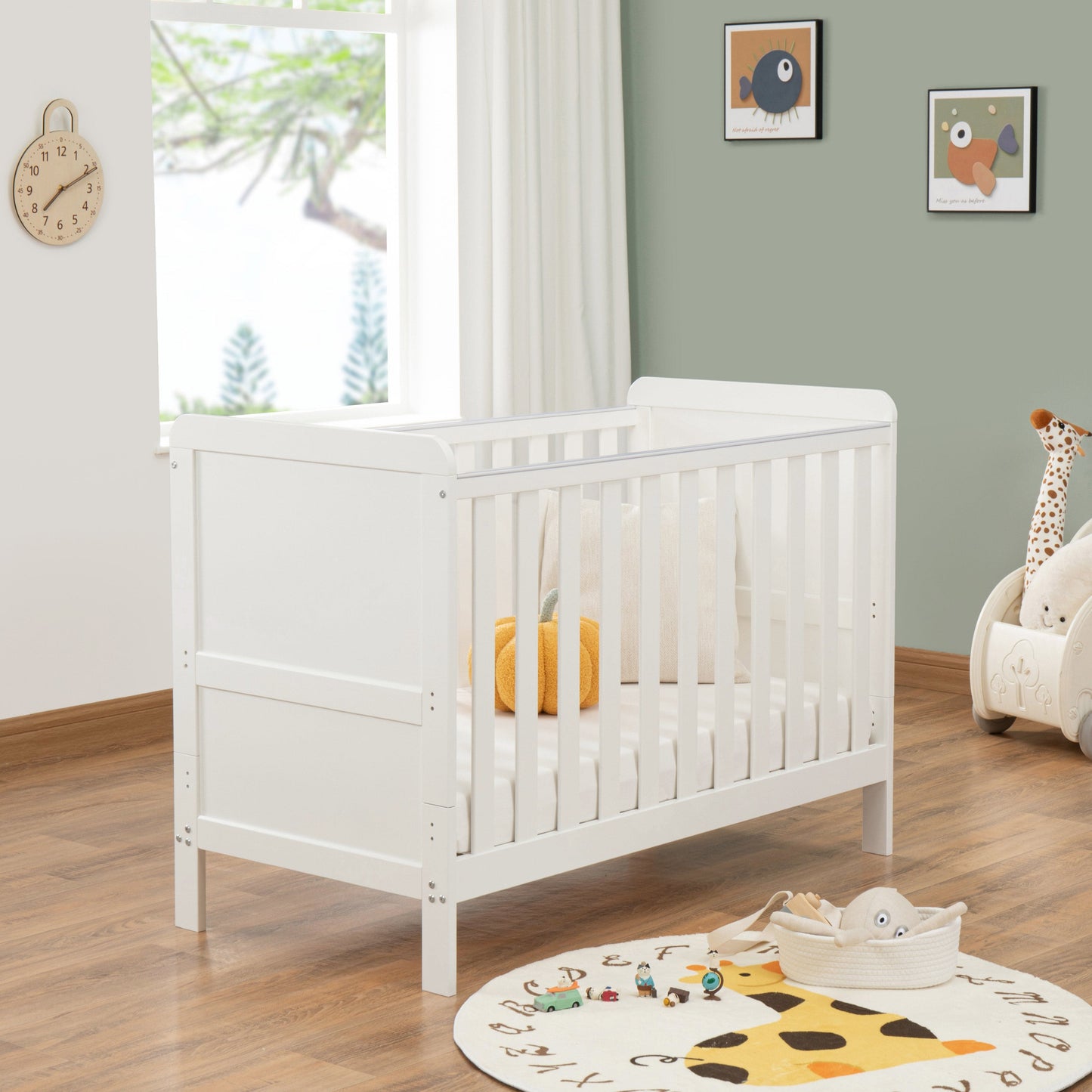 Babymore Caro Urban Mini Cot Bed - White General BabyMore