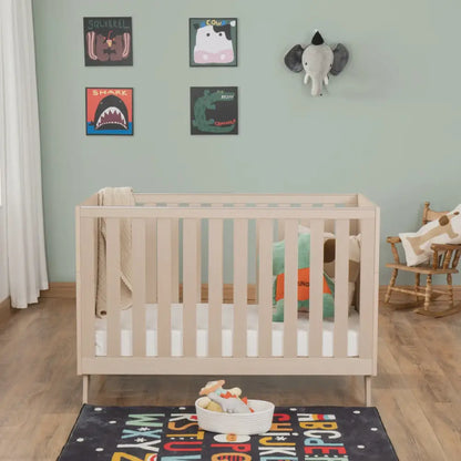 Babymore Dante Mini Cot Bed - Natural BabyMore