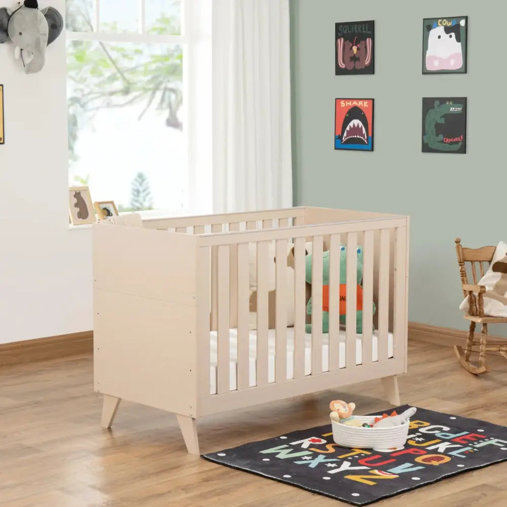 Babymore Dante Mini Cot Bed - Natural BabyMore