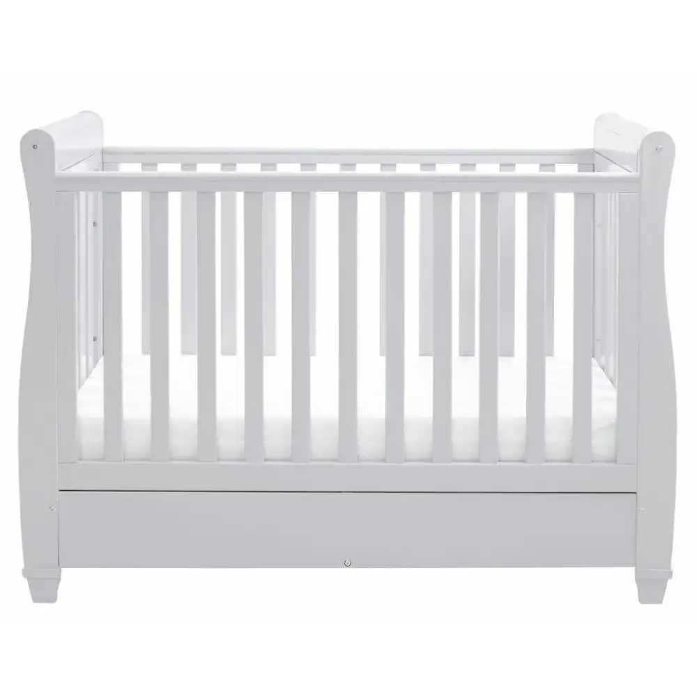 Babymore Eva Sleigh Drop sided Cot Bed - Grey  Babymore   