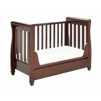 Babymore Eva Sleigh Drop sided Cot Bed - Dark Wood  Babymore   