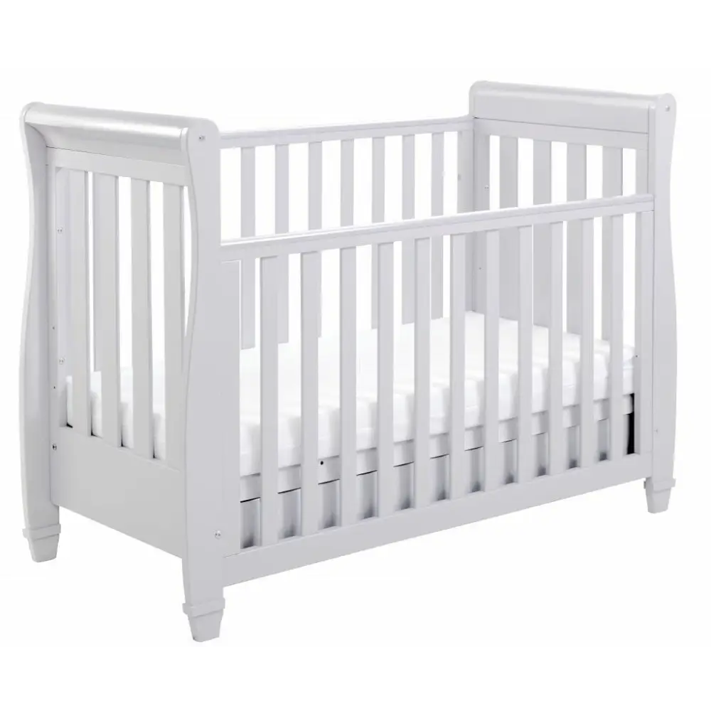 Babymore Eva Sleigh Drop sided Cot Bed - Grey  Babymore   