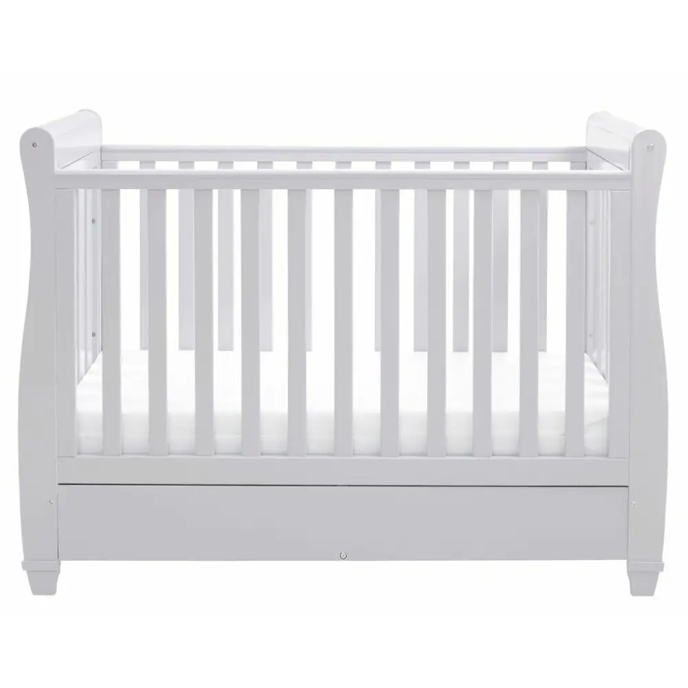 Babymore Eva Sleigh Drop sided Cot Bed - Grey  Babymore   