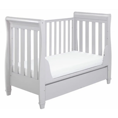 Babymore Eva Sleigh Drop sided Cot Bed - Grey  Babymore   