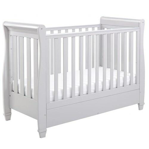 Babymore Eva Sleigh Drop sided Cot Bed - Grey  Babymore   