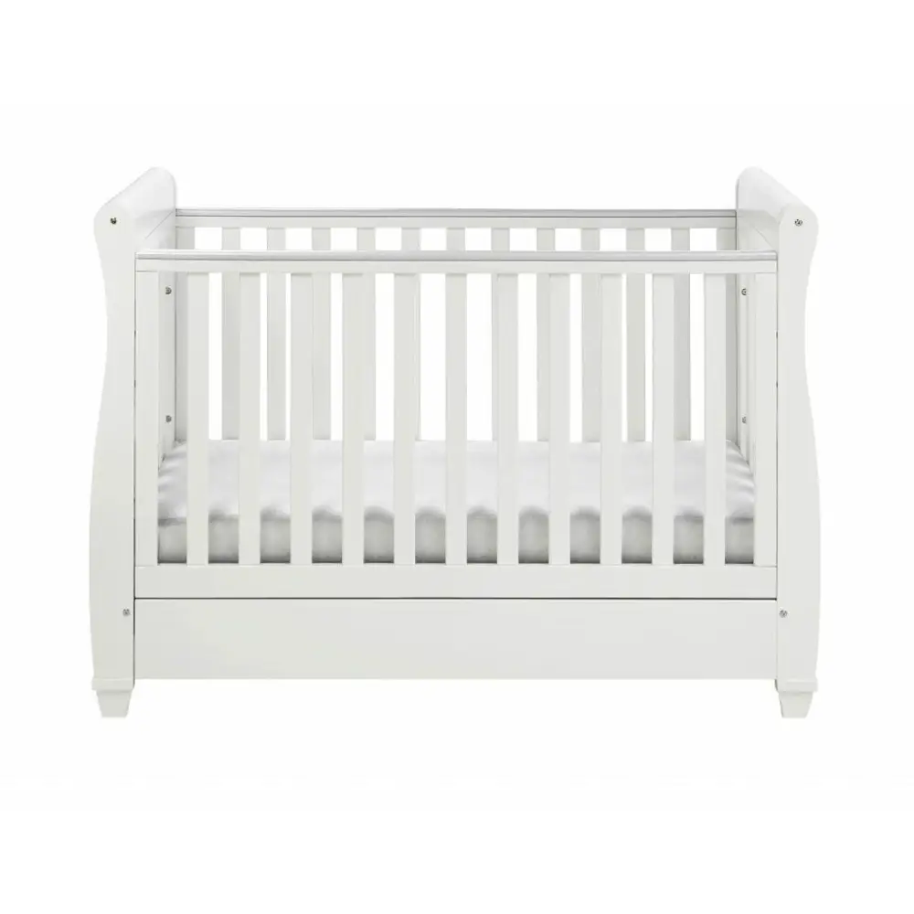 Babymore Eva Sleigh Drop sided Cot Bed - White  Babymore   