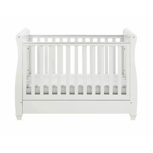 Babymore Eva Sleigh Drop sided Cot Bed - White  Babymore   