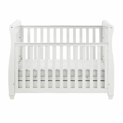 Babymore Eva Sleigh Drop sided Cot Bed - White Babymore