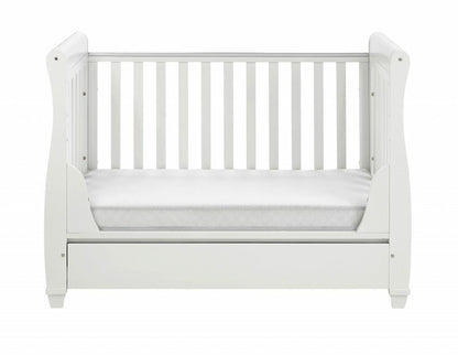 Babymore Eva Sleigh Drop sided Cot Bed - White  Babymore   