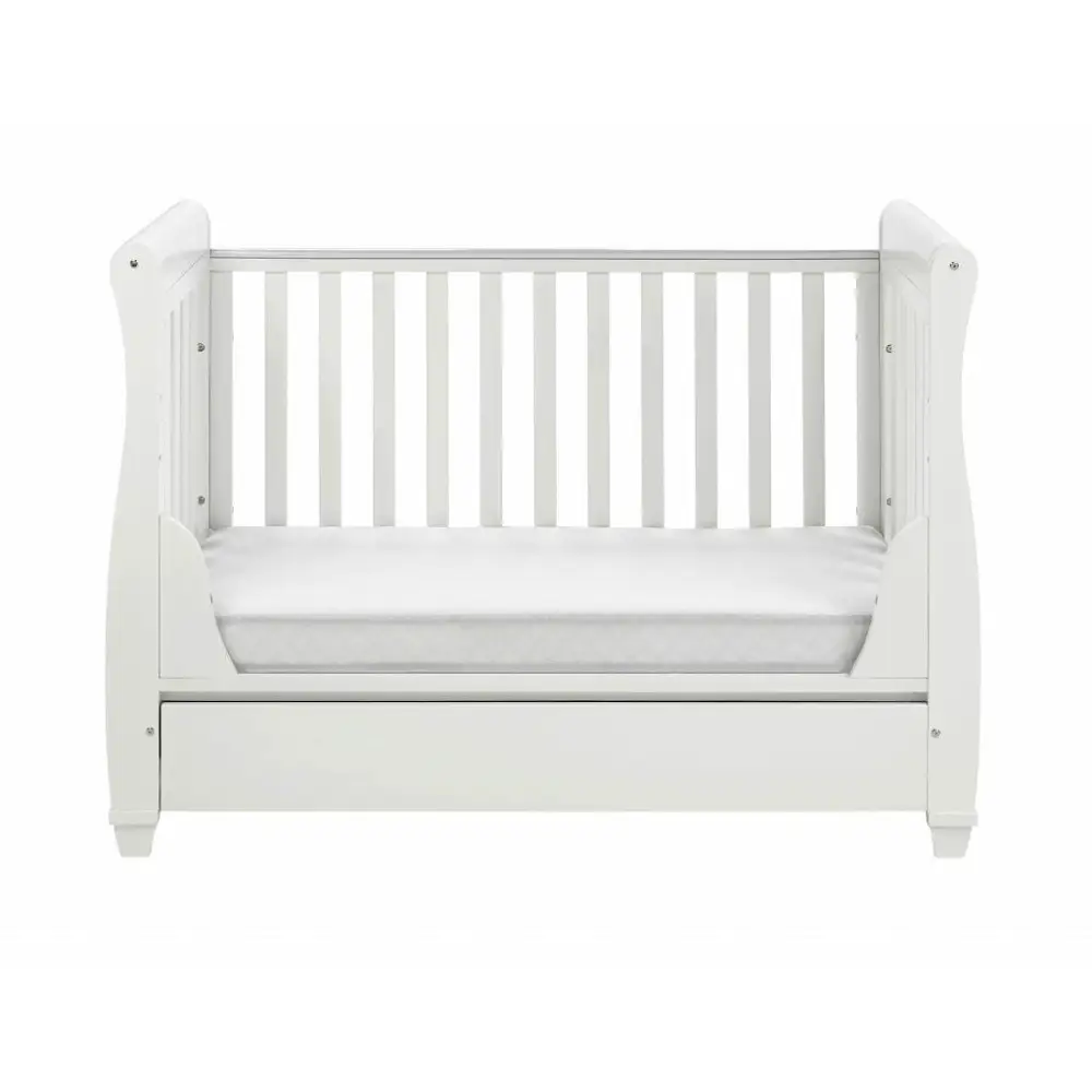 Babymore Eva Sleigh Drop sided Cot Bed - White  Babymore   