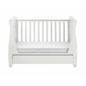 Babymore Eva Sleigh Drop sided Cot Bed - White  Babymore   