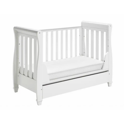 Babymore Eva Sleigh Drop sided Cot Bed - White  Babymore   
