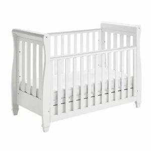 Babymore Eva Sleigh Drop sided Cot Bed - White Babymore