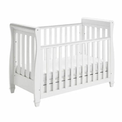 Babymore Eva Sleigh Drop sided Cot Bed - White Babymore