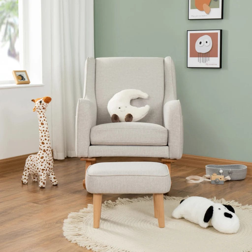 Babymore Ida Nursery Chair & Foot Stool - Cashmere BabyMore