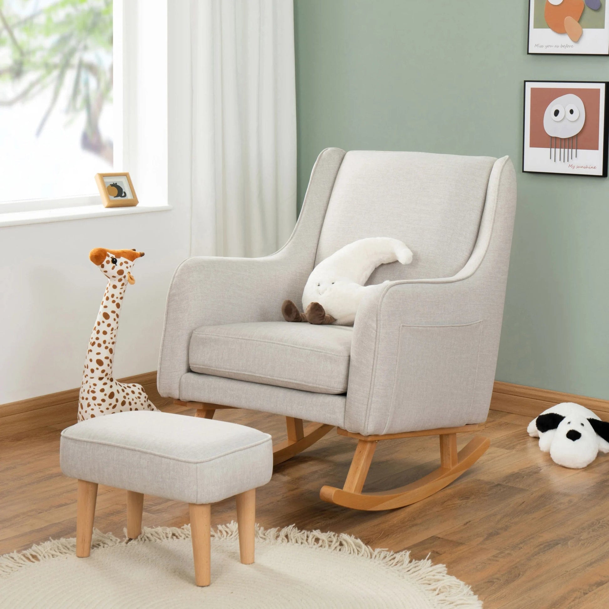 Babymore Ida Nursery Chair & Foot Stool - Cashmere BabyMore