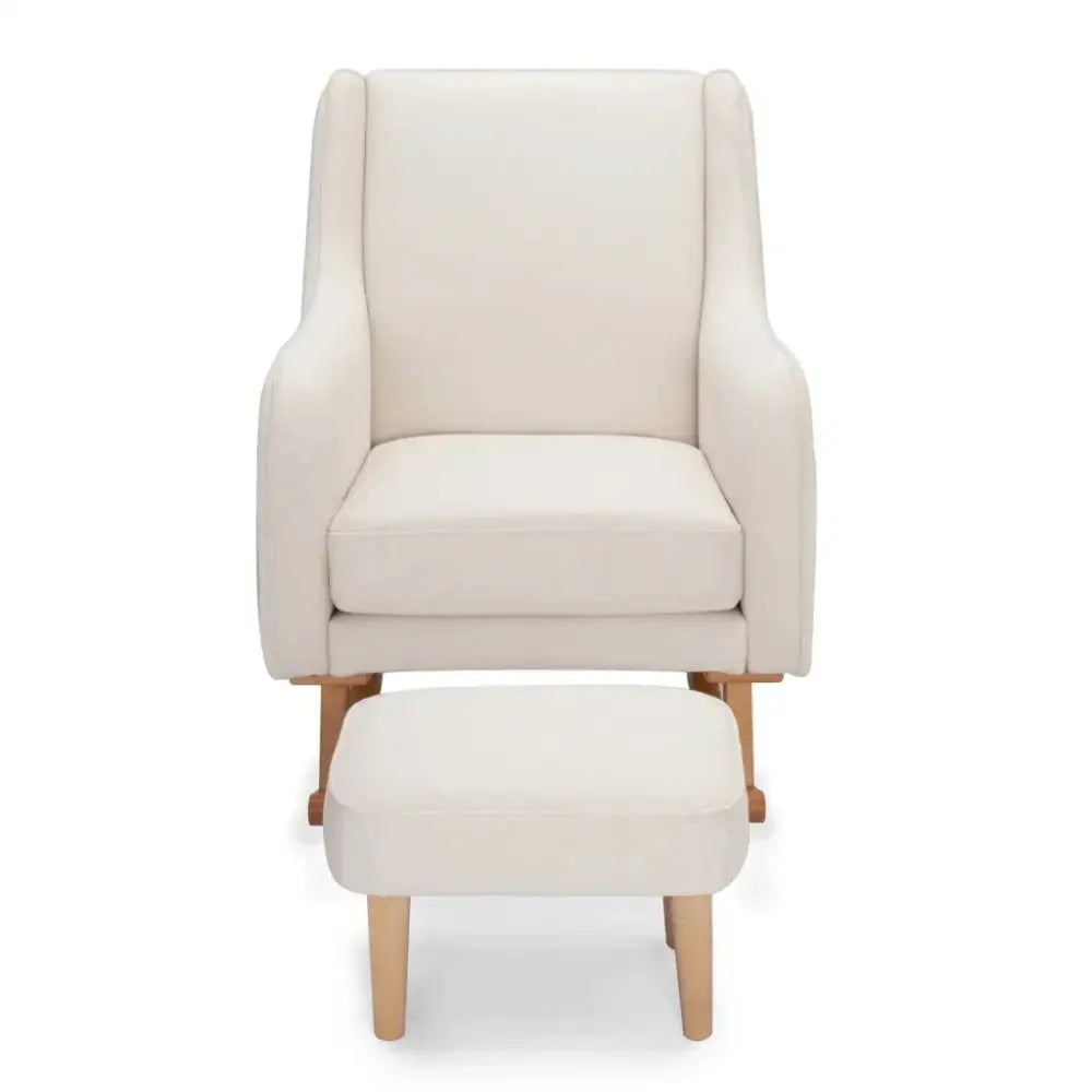 Babymore Ida Nursery Chair & Foot Stool - Ivory BabyMore