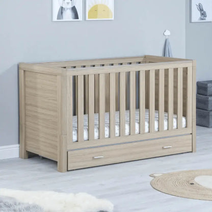 Babymore Luno 2 Piece Nursery Room Set with Underbed Drawer - Oak  Babymore   