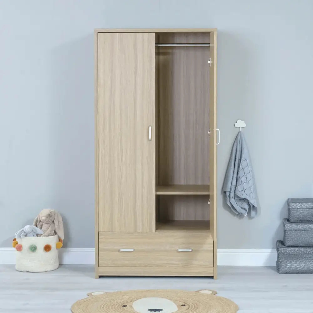 Babymore Luno 3 Piece Nursery Room Set with Underbed Drawer - Oak  Babymore   