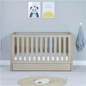 Babymore Luno Oak Cot Bed with Drawer  Babymore   