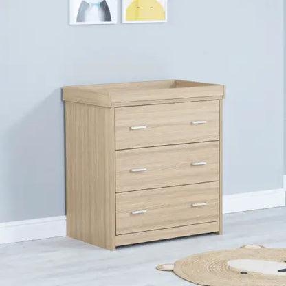 BabyMore Luno Veni Chest Of Drawers With Changing Top - Oak  Babymore   