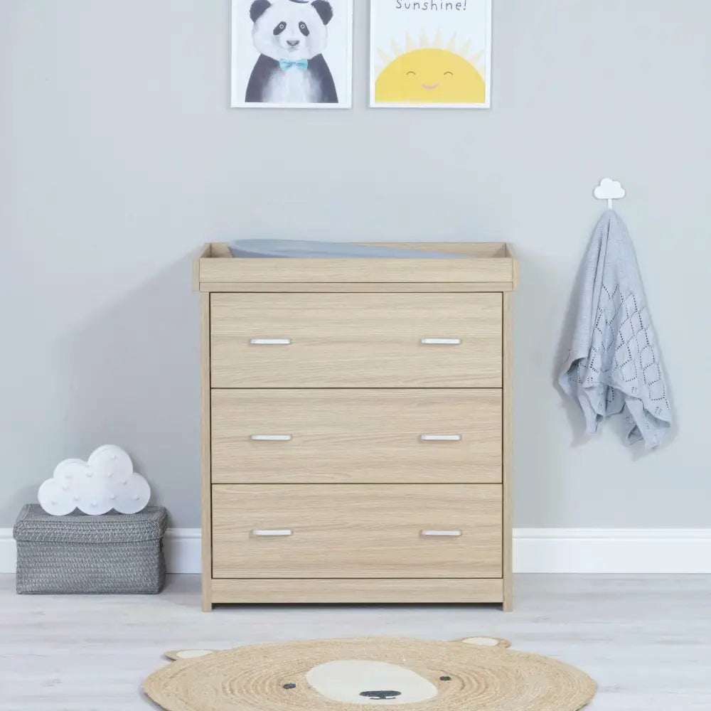 BabyMore Luno Veni Chest Of Drawers With Changing Top - Oak  Babymore   