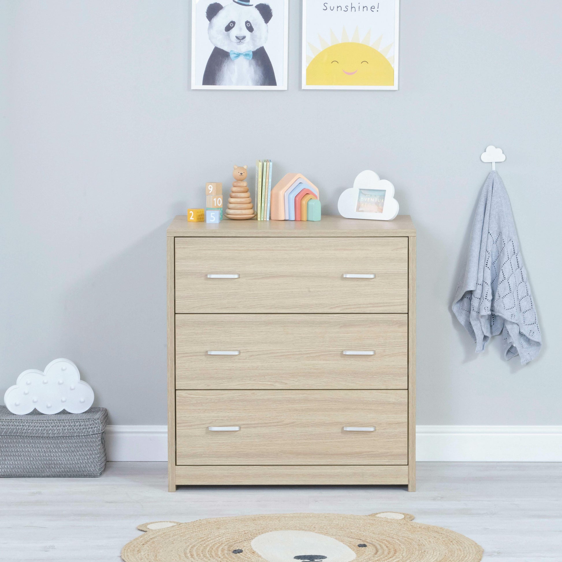 BabyMore Luno Veni Chest Of Drawers With Changing Top - Oak  Babymore   