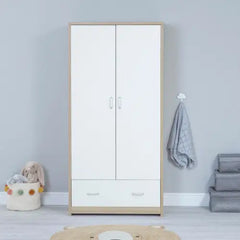 BabyMore Luno Veni Wardrobe in Oak and White