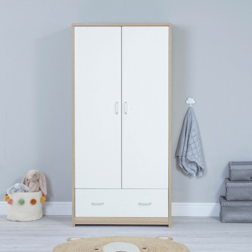 BabyMore Luno Veni Wardrobe in Oak and White  Babymore   