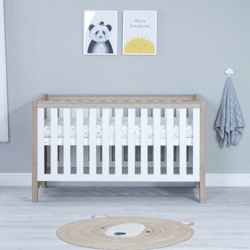 Babymore Luno White Oak Cot Bed  Babymore   