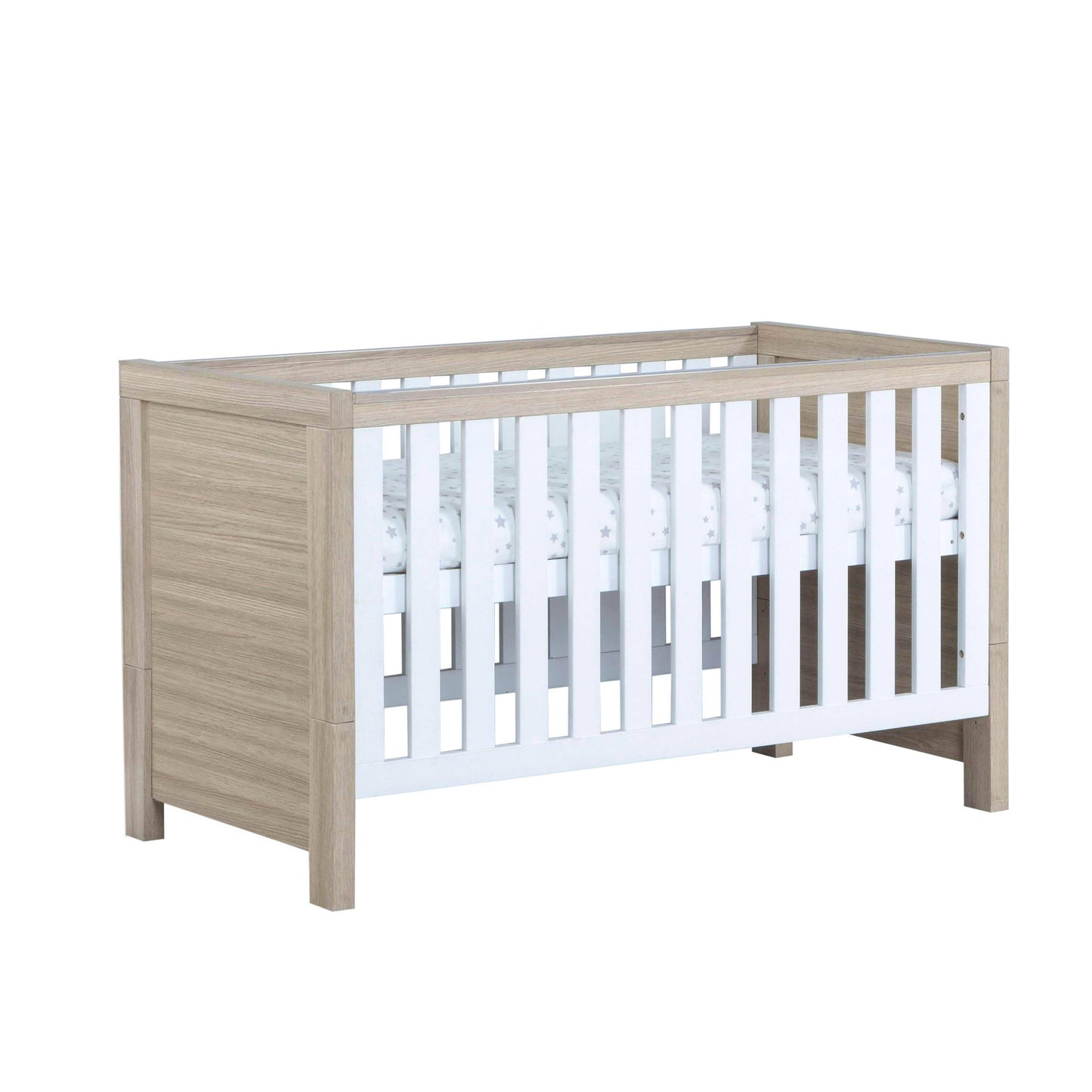 Babymore Luno White Oak Cot Bed with Drawer  Babymore   