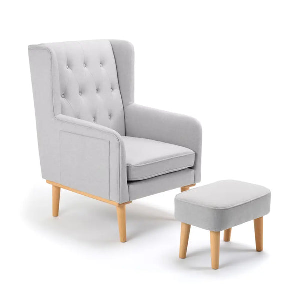 Babymore Lux Grey Nursery Chair and Stool  Babymore   