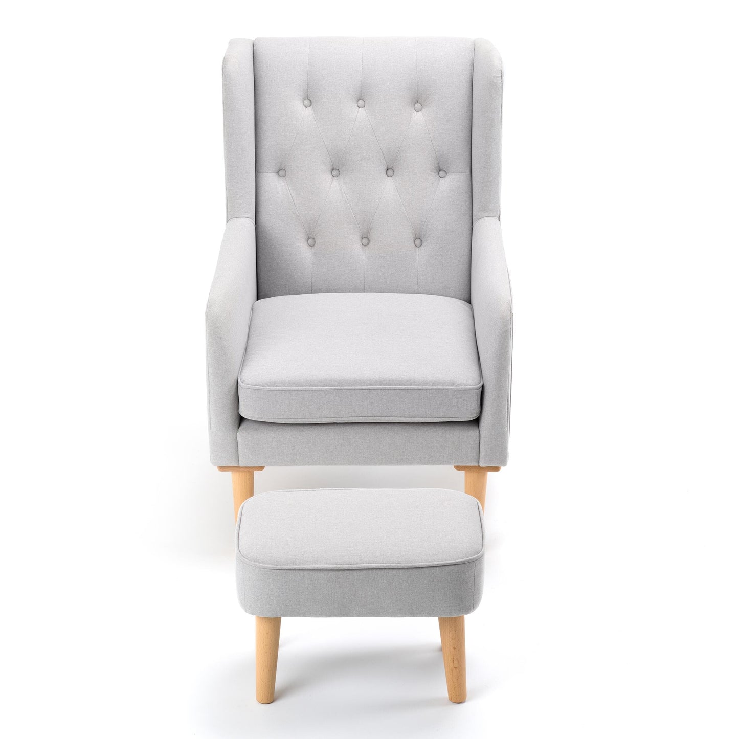 Babymore Lux Grey Nursery Chair and Stool  Babymore   