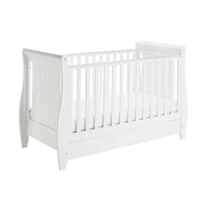 Babymore Stella White Cot Bed - Dropside  Babymore   