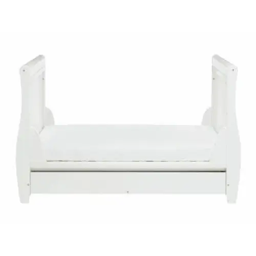 Babymore Stella White Cot Bed - Dropside  Babymore   