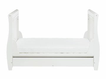 Babymore Stella White Cot Bed - Dropside  Babymore   