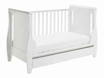 Babymore Stella White Cot Bed - Dropside  Babymore   