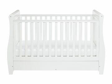 Babymore Stella White Cot Bed - Dropside  Babymore   