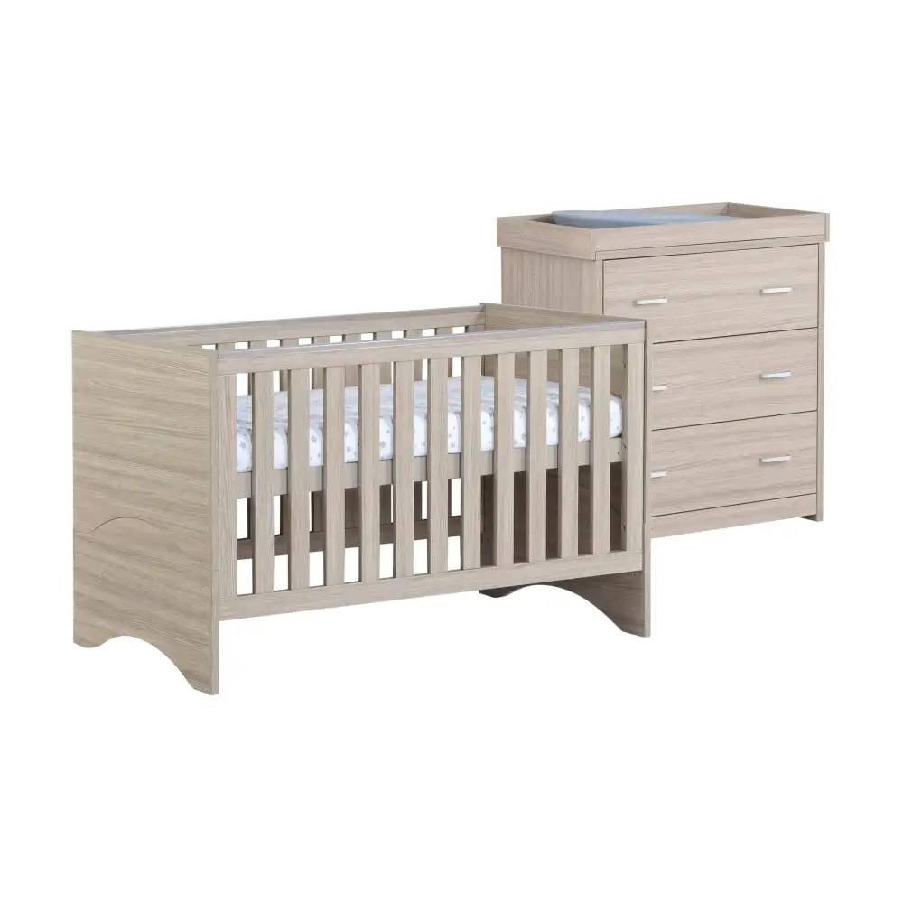 Babymore Veni 2 Piece Nursery Room Set - Oak Babymore