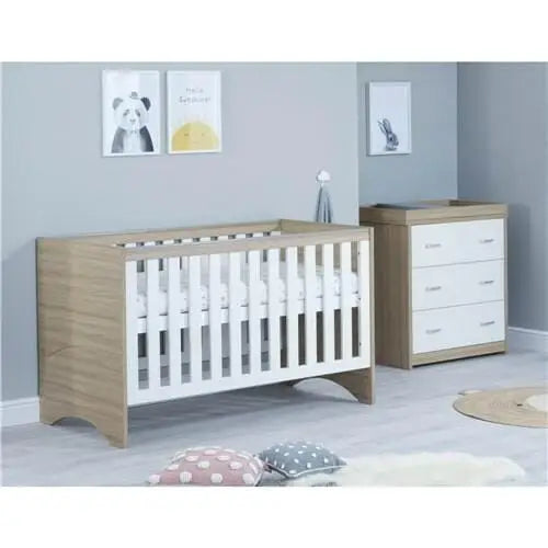 Babymore Veni 2 Piece Nursery Room Set - Oak White Babymore