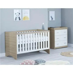 Babymore Veni 2 Piece Nursery Room Set - Oak White