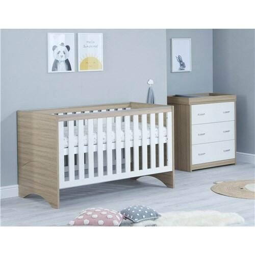 Babymore Veni 2 Piece Nursery Room Set - Oak White  Babymore   