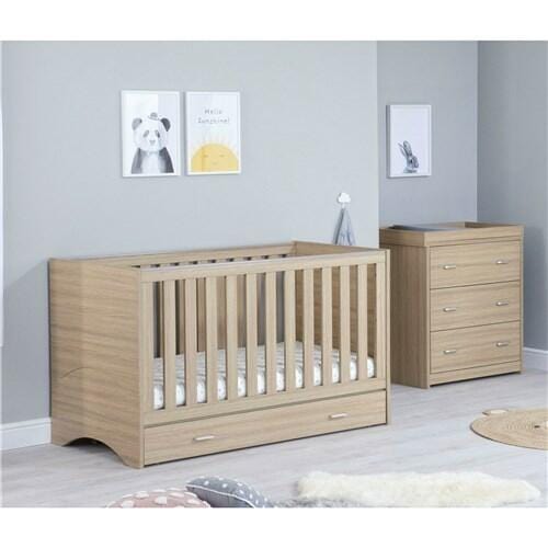 Babymore Veni 2 Piece Nursery Room Set with Drawer - Oak  Babymore   