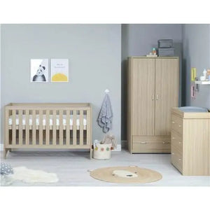 Babymore Veni 3 Piece Nursery Room Set - Oak Babymore